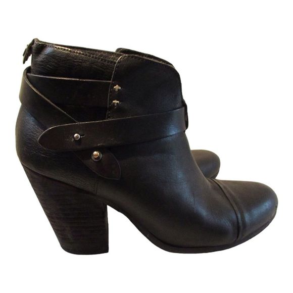 Rag And Bone Harrow Black Leather Boots - Picture 1 of 8